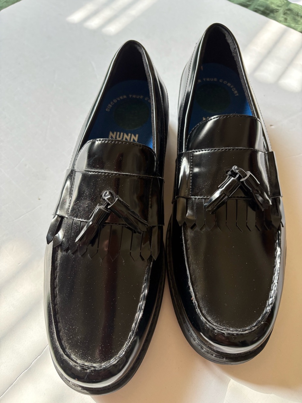 Nunn Bush Men’s Black Patent Tassel Kiltie Loafers